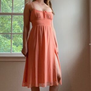 Aritzia Wilfred Genoa smocked midi Dress Sz Med